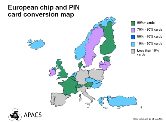 APACS Chip and PIN Map
